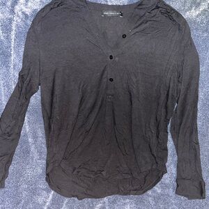 Joan Vass Black Long Sleeve Blouse